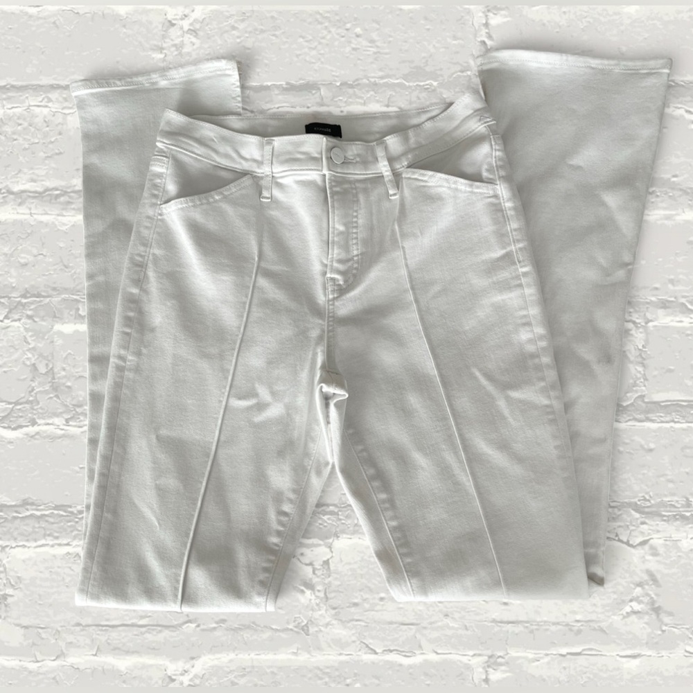 Express Mid Rise Pintuck Skyscraper Jeans - Picture 5 of 9